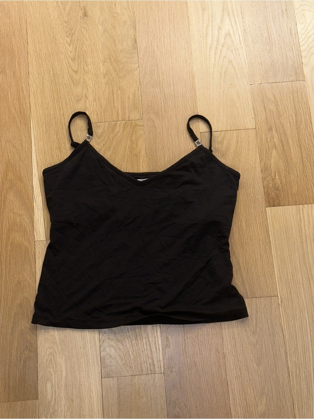 White House Black Market Black V-Neck Spaghetti Strap Cami Top Size XL